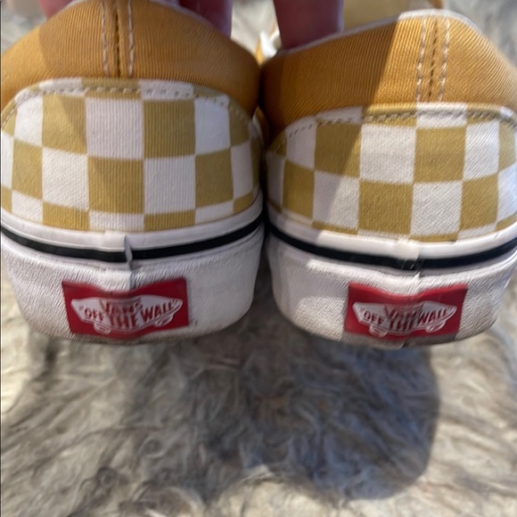 Unisex Vans Yellow Checkered Slip-On Sneakers - Picture 6 of 6